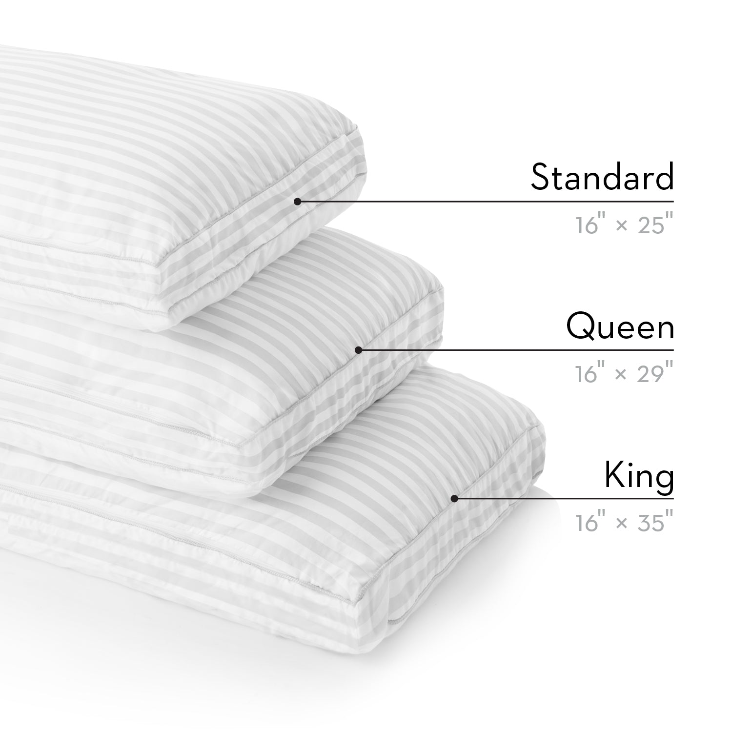 Convolution® Pillow size options