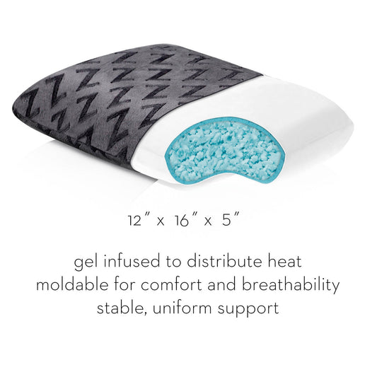 Travel Shredded Gel Dough® Inside Pillow View With Dimensions 