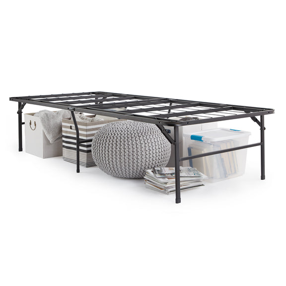 Highrise HD Bed Frame, 18" with bedding accessories