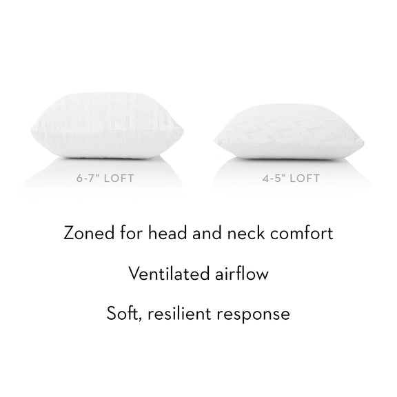 Zoned Talalay Latex pillow height sizes