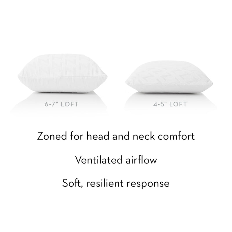 Zoned Talalay Latex pillow height sizes